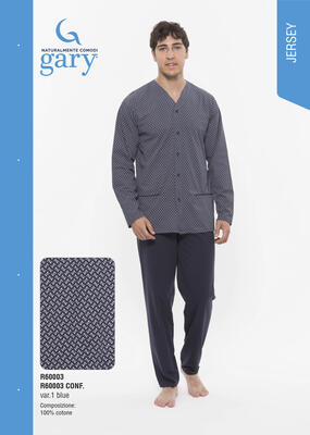 PIGIAMA APERTO UOMO M/L R60003 Tellini S.r.l. Ingrosso Abbigliamento